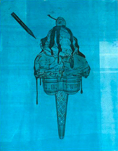 Anielka Hampson Print G.B. Twin Pop Blue